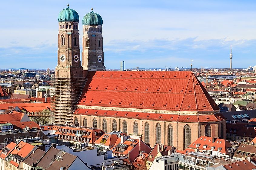 Overlooking the famous Frauenkirche in Munich, Germany
