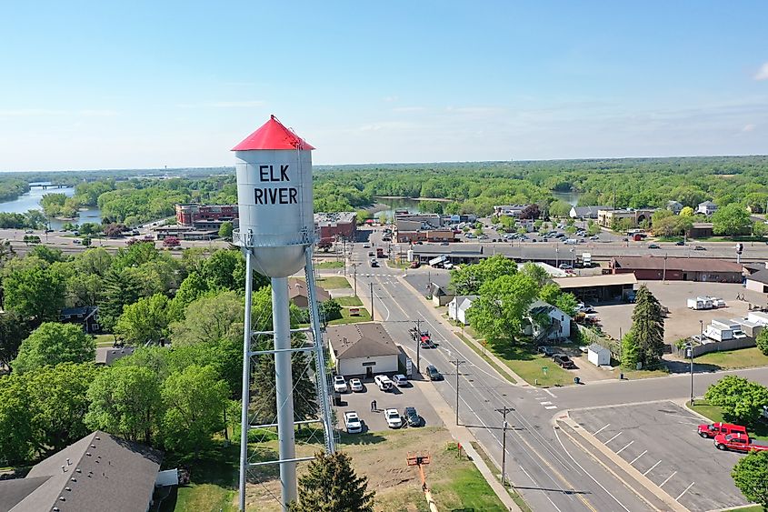 Aerial view of Elk River.