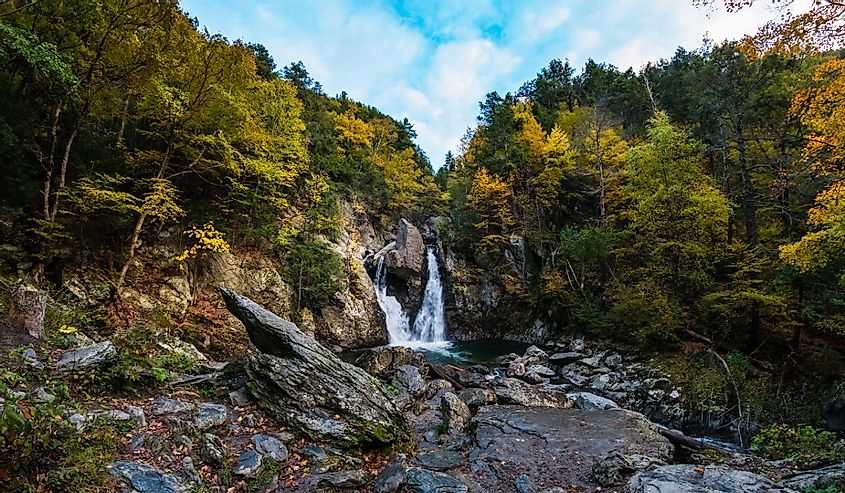 Bash Bish Falls, Massachusetts with fall colors