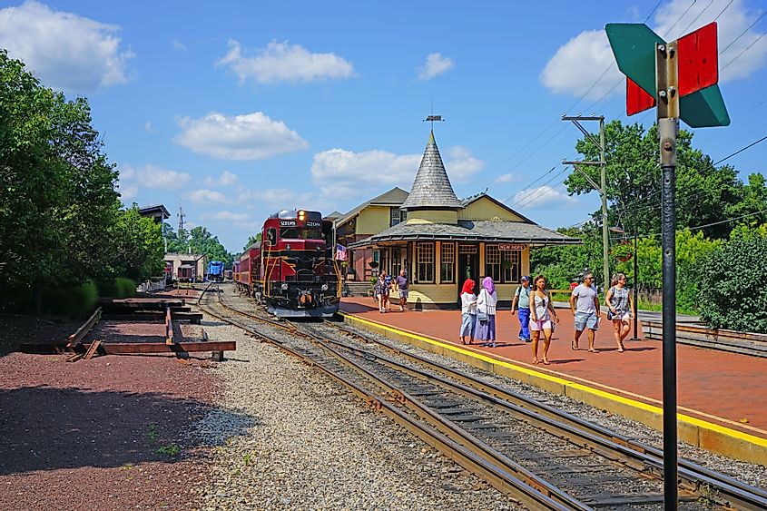 The New Hope & Ivyland Railroad in New Hope, Pennsylvania