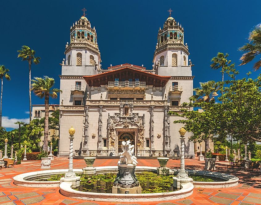 Exterior view of Hearst Castle in San Simeon, California