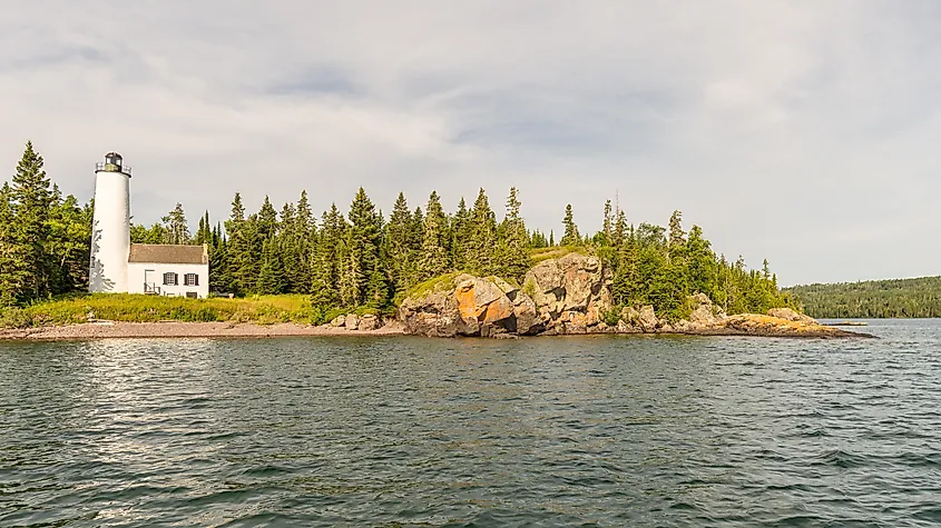 Rock Harbor Lighthouse at Isle Royale National Park, Michigan.