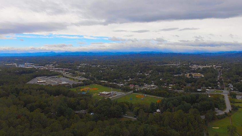 View of Lenoir, North Carolina from Hibriten Mountain