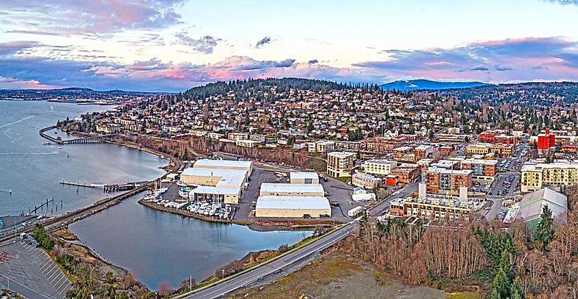 Aerial view of Bellingham, Washington