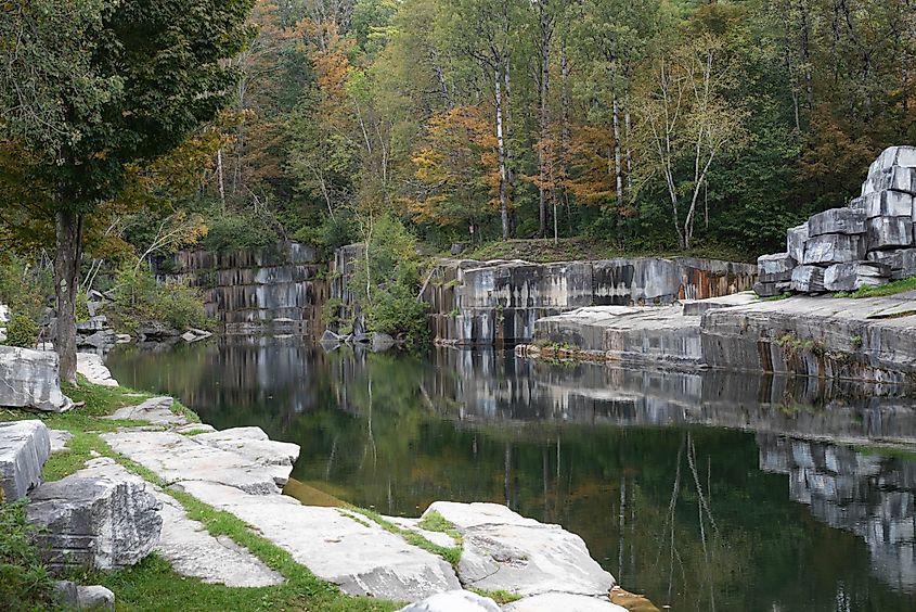 The oldest marble quarry in the United States in Dorset, Vermont