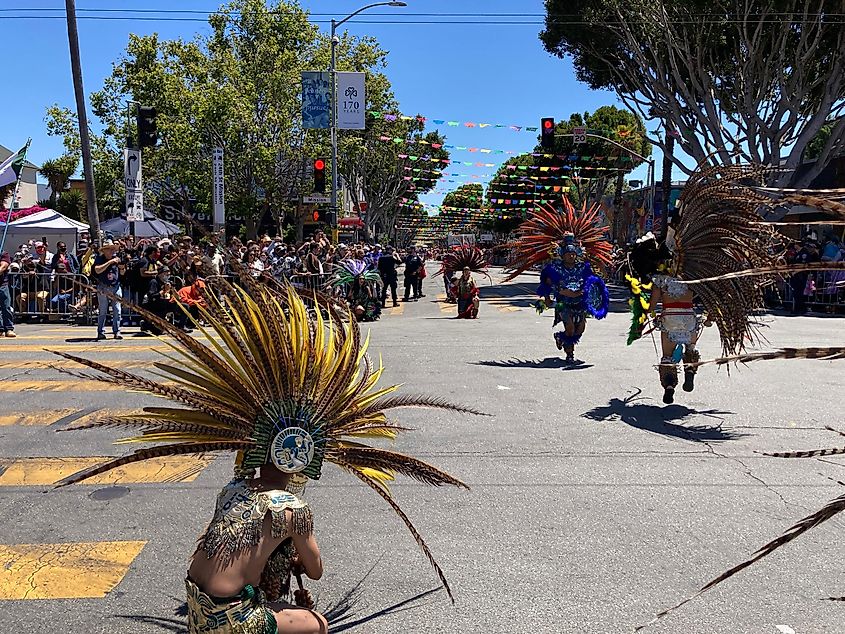 participants in the 44th annual Carnaval Grand parade in the Mission District. - San Francisco,