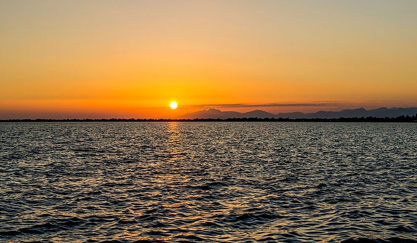 Sunset view in Amvrakikos Gulf