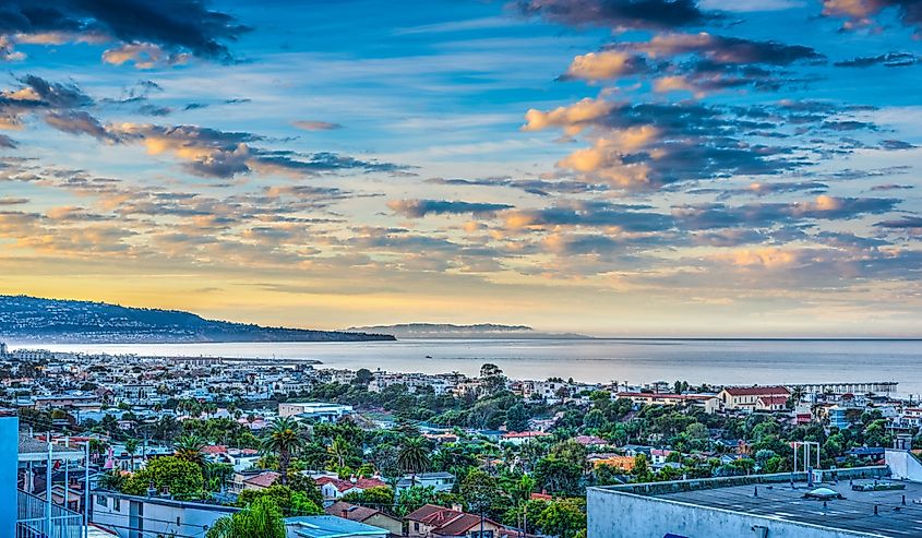 Colorful dawn in Hermosa Beach, California
