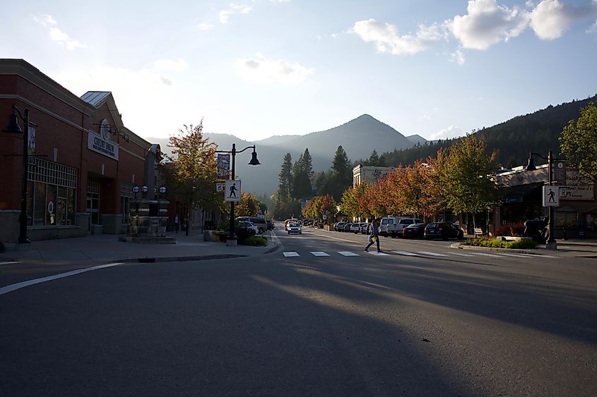 View of the downtown in Rossland, British Columbia