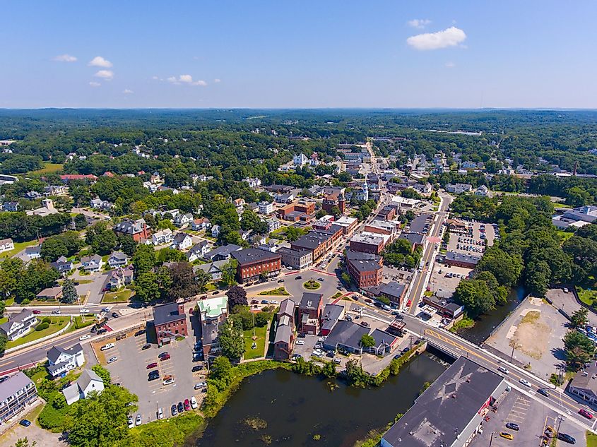 Aerial view of Hudson, Massachusetts