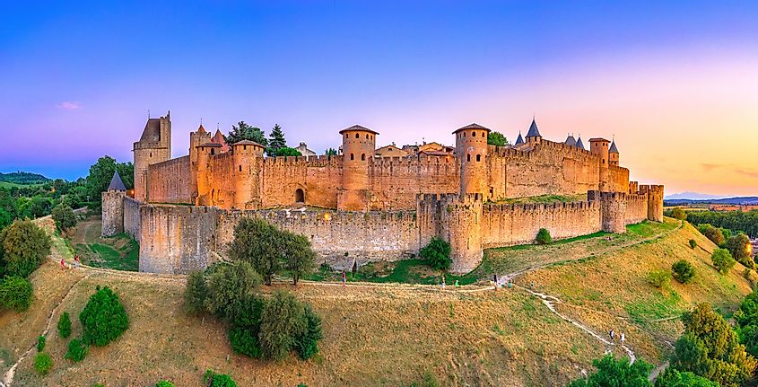 The beautiful walled city of Carcassonne, France.
