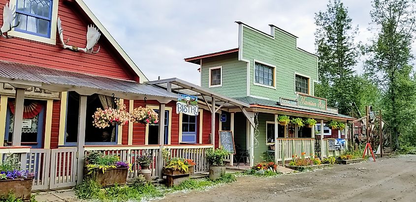 McCarthy, Alaska, July 2018, two quaint restaurants on main street. Trina Barnes via Shutterstock