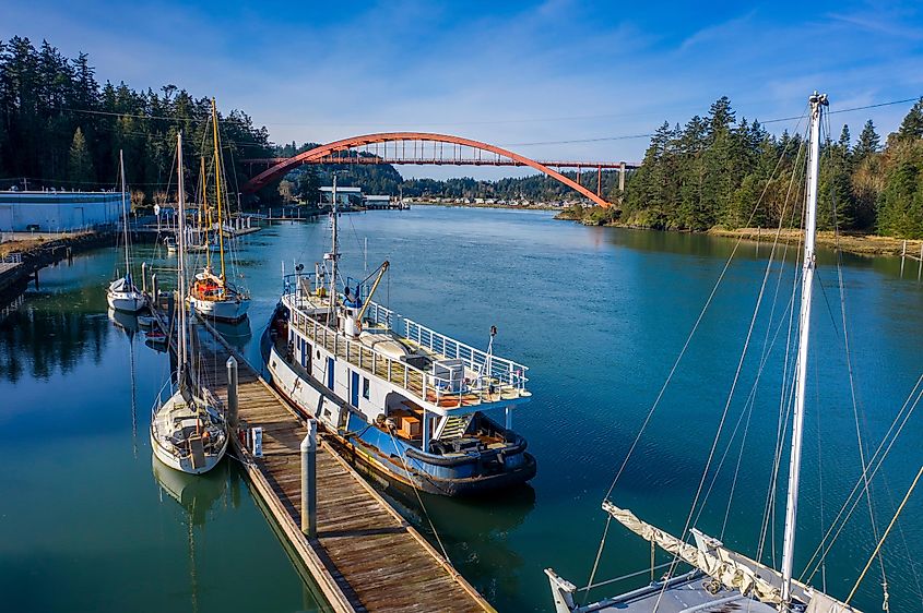 Rainbow Bridge in the Town of La Conner, Washington. 