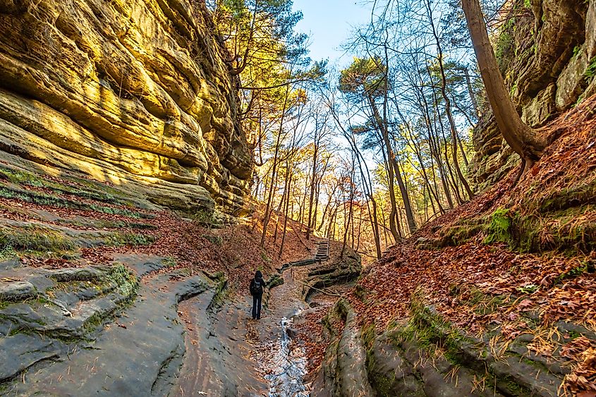 The stunning landscape of the Starved Rock State Park, Illinois