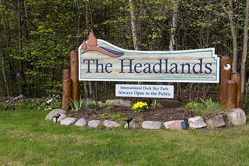 At the entrance of the Headlands International Dark Sky Park in Mackinaw City, Michigan.