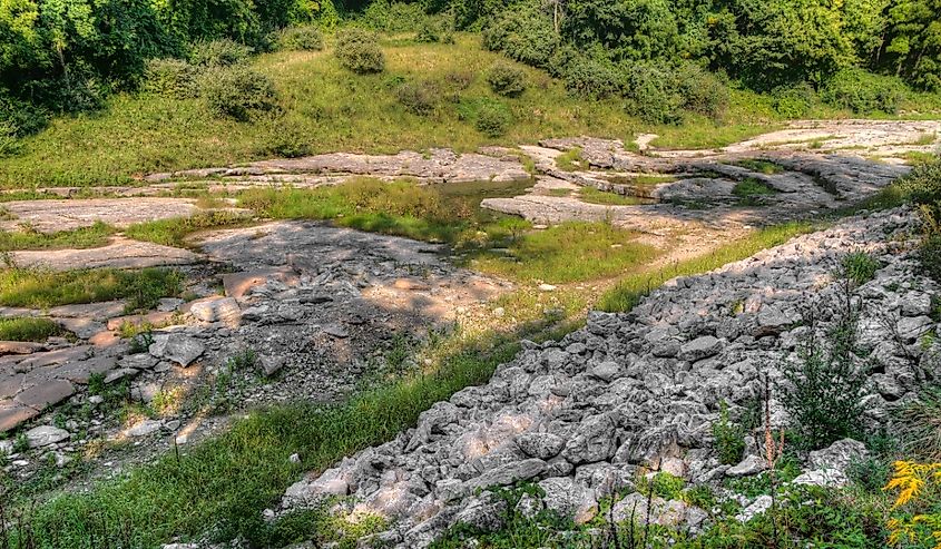 The Devonian Fossil Gorge is located north of Iowa City.