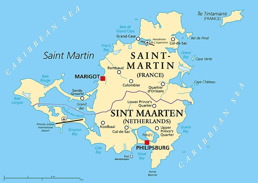 St Martin Beaches Map