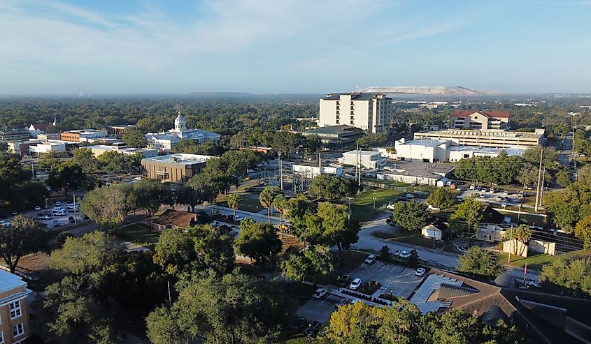 Sunrise over downtown Bartow, Florida