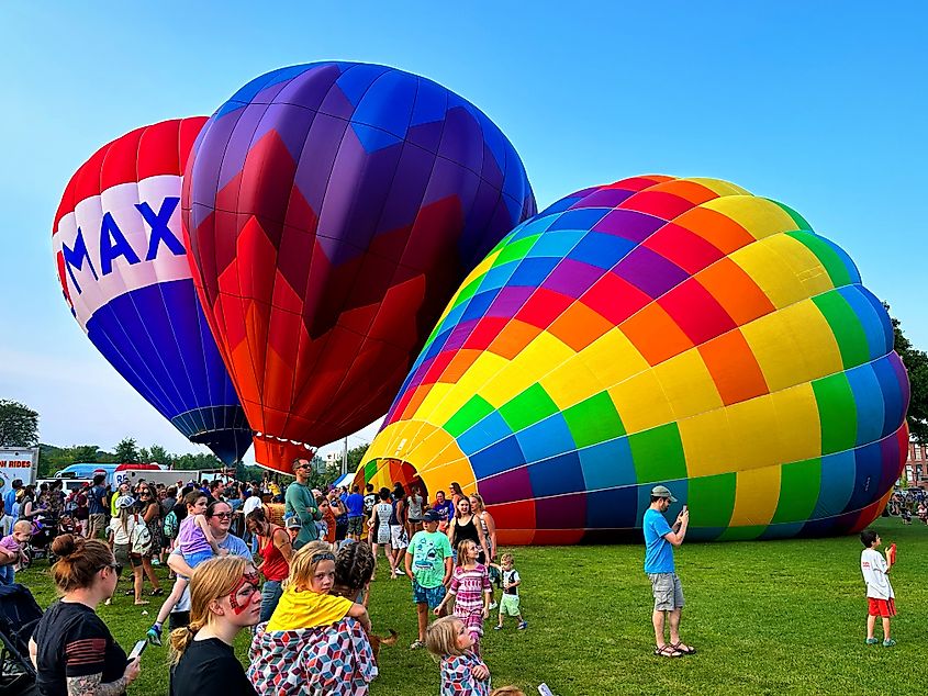 Great Falls Hot Air Balloon Festival in Lewiston, Maine. (By Lissandra Melo / Shutterstock.com)