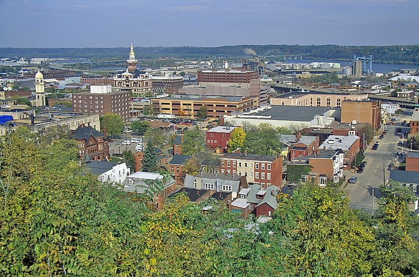 Elevated view of Dubuque, Iowa