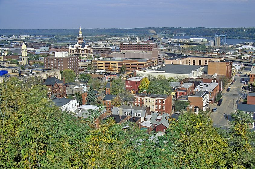 Aerial view of Dubuque. Iowa