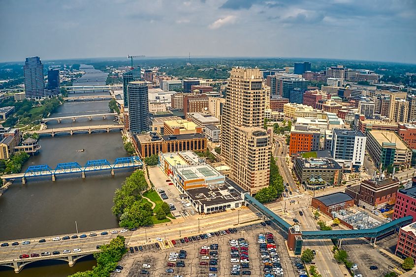 Aerial view of Grand Rapids, Michigan