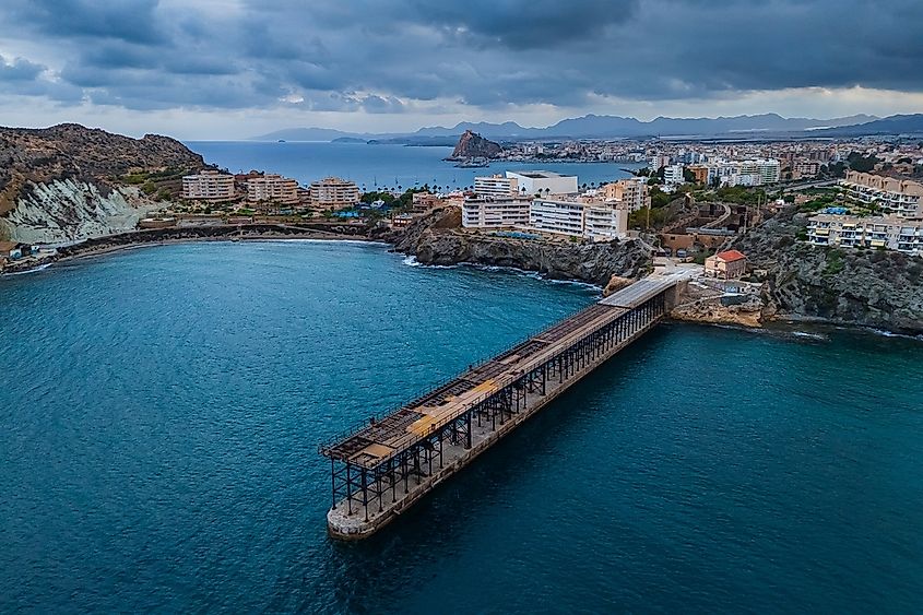 Aerial view of Águilas, Murcia region, Spain