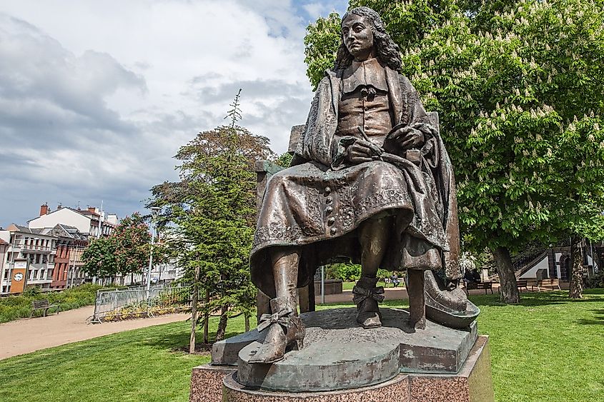 A statue of Blaise Pascal at the Blaise Pascal University in Clermont-Ferrand, France.