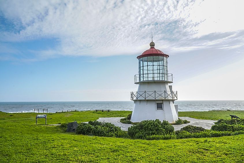 The beautiful lighthouse of Shelter Cove, California