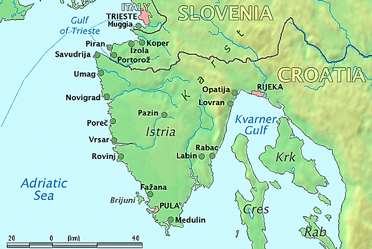 Istrian Peninsual on the Adriatic Sea