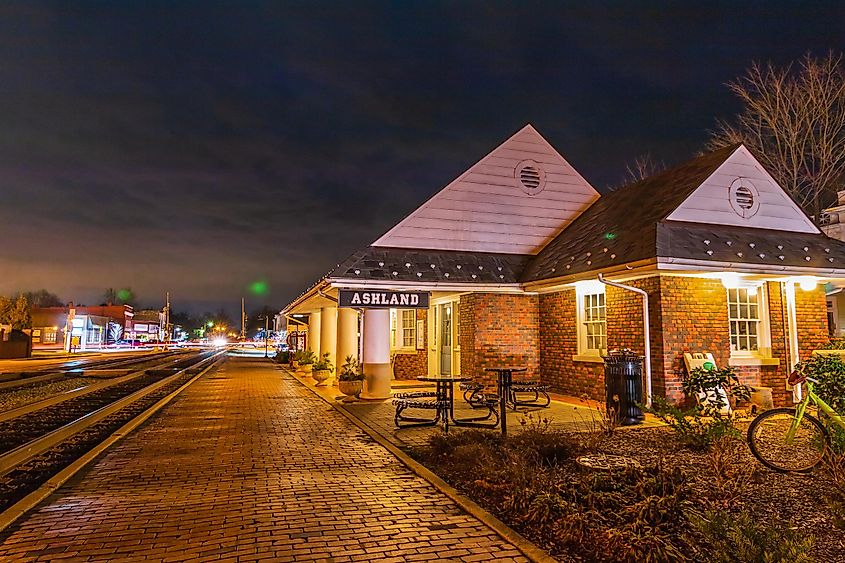 Train station in Ashland, Virginia.