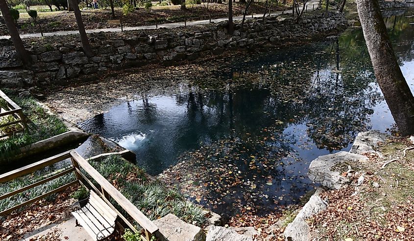 The water at the Blue Spring Heritage Center in Eureka Springs, Arkansas.