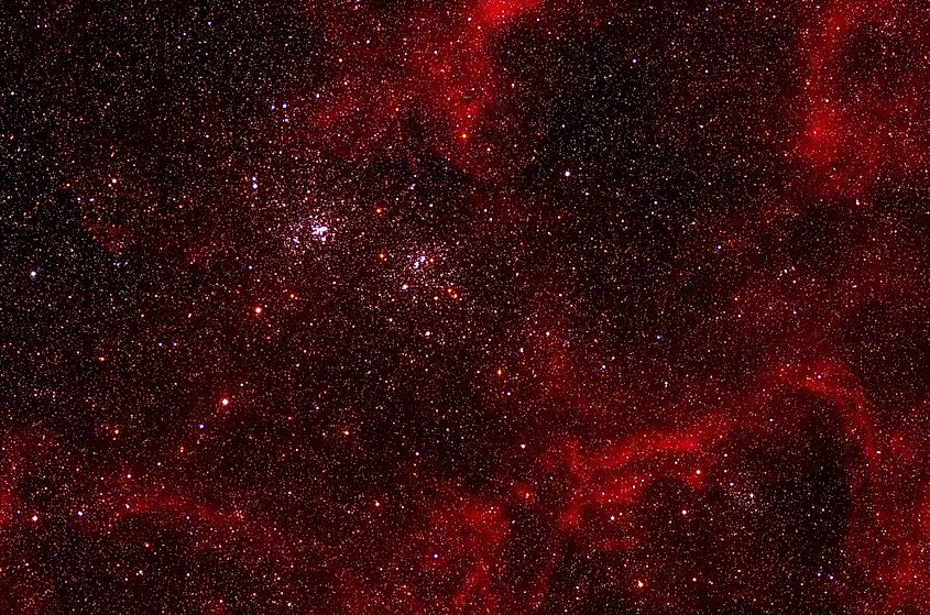 Red galaxy in deep space. Elements of this image were furnished by NASA. High quality photo