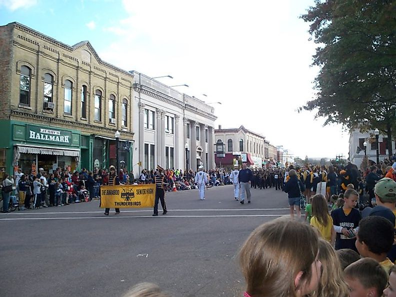 Picture of the Square in Baraboo, Wisconsin.