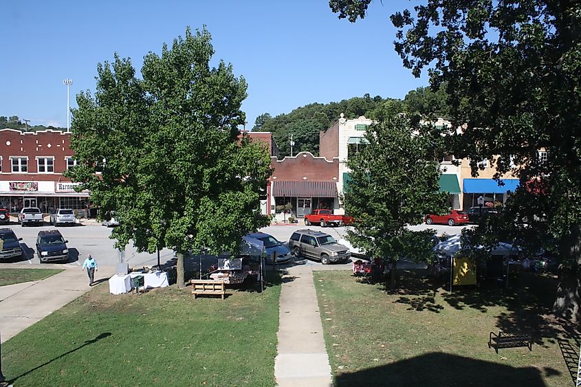 Downtown Harrison, Arkansas, as viewed from the courthouse window.