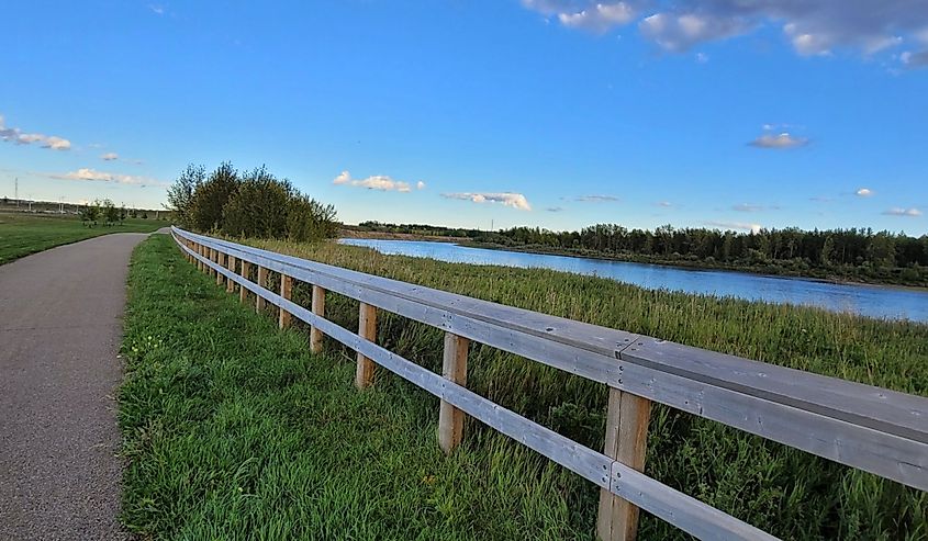 Bike trail in Fort Saskatchewan, Alberta.