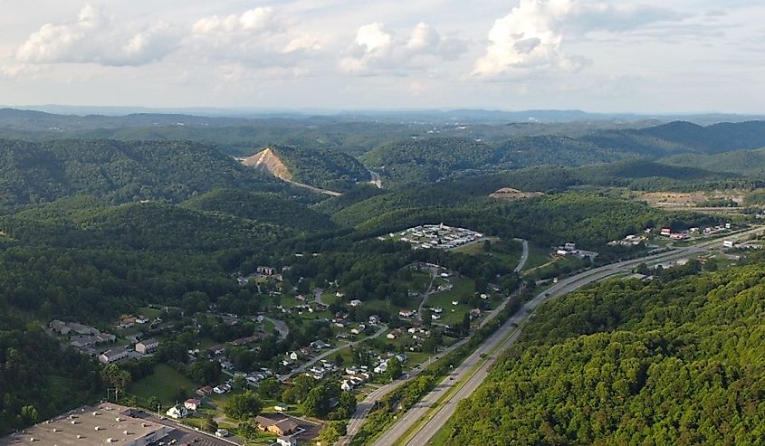 An aerial East River Overlook Bluefield, West Virginia Aerial Nature