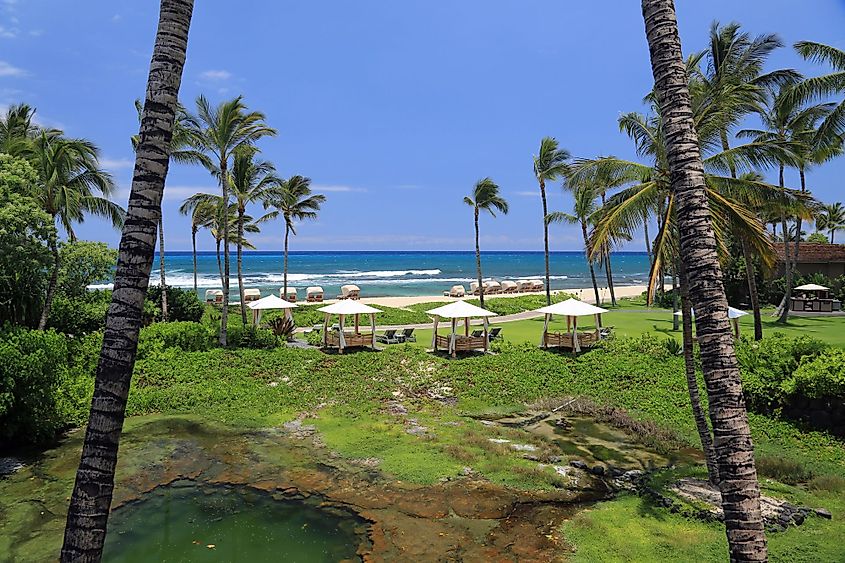 Beautiful Kona coast on the Big Island of Hawaii at Hualalai