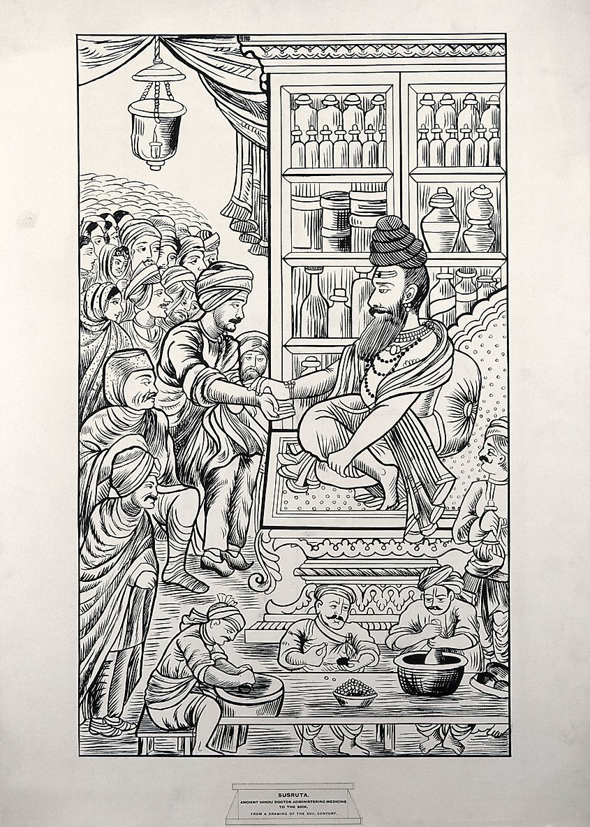17th-century sketch of Sushruta.