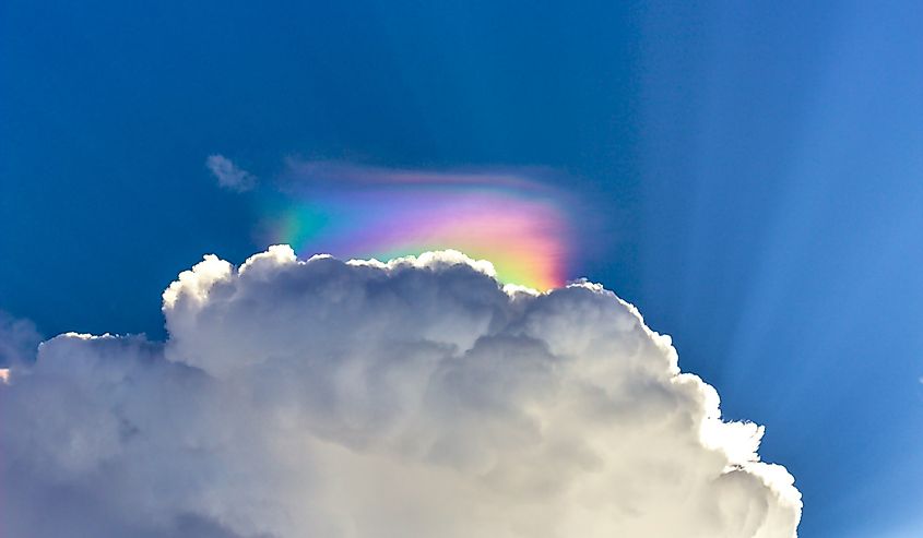 A rare cloud phenomenon called Iridescent Cloud also known as Fire Rainbow.