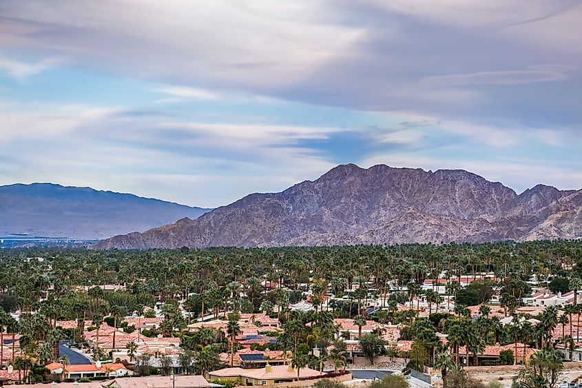Aerial view of the residential area of Palm Desert, California
