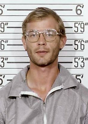 Dahmer's 1991 mugshot (sourced from Wikipedia Commons)