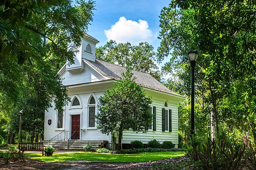 A historic church located in Airlie Gardens in Wilmington, North Carolina