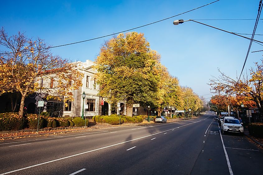 Street view in Healesville, Victoria.