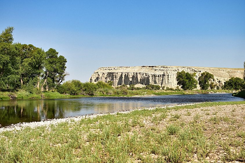 A mesa near the North Platt River in Saratoga, Wyoming.