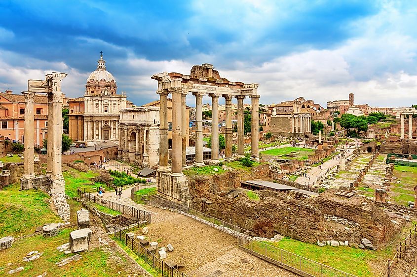 Roman Forum ruins in Rome, Italy