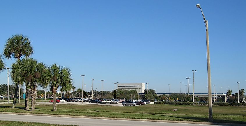 At the front of the Melbourne Orlando International Airport, One Terminal Parkway, Melbourne, Florida