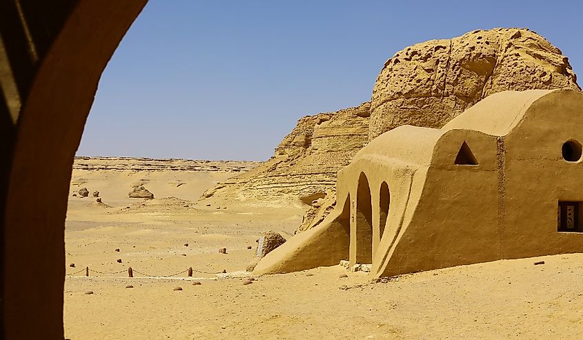 Valley of the Whales or Wadi Al-Hitan. Paleontological site in the Faiyum Governorate of Egypt, some 150 kilometres south-west of Cairo.