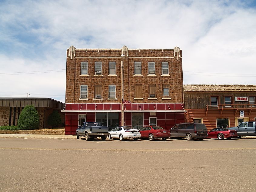 Rustic building in the town of Bowman, North Dakota.