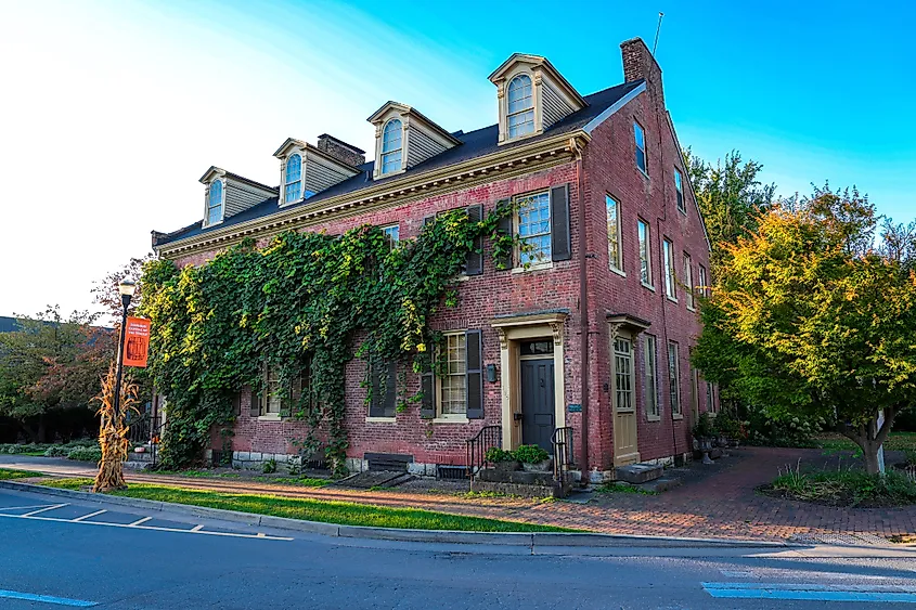 Bardstown, Kentucky, USA - October 12. 2023: Historic Harrison Smith house in Bardstown Kentucky